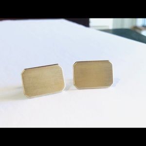 Brushed Gold Men’s Vintage Cuff Links Engravable